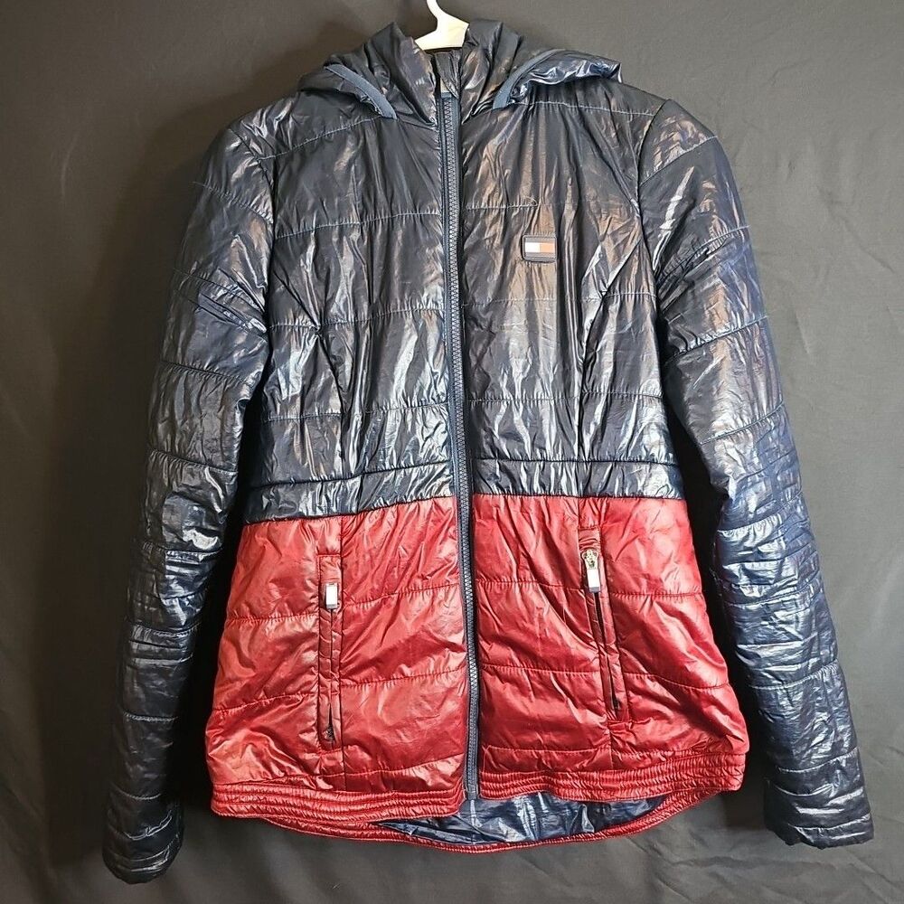 Vintage Tommy Hilfiger Red Blue Puffer Jacket Rn#54163
